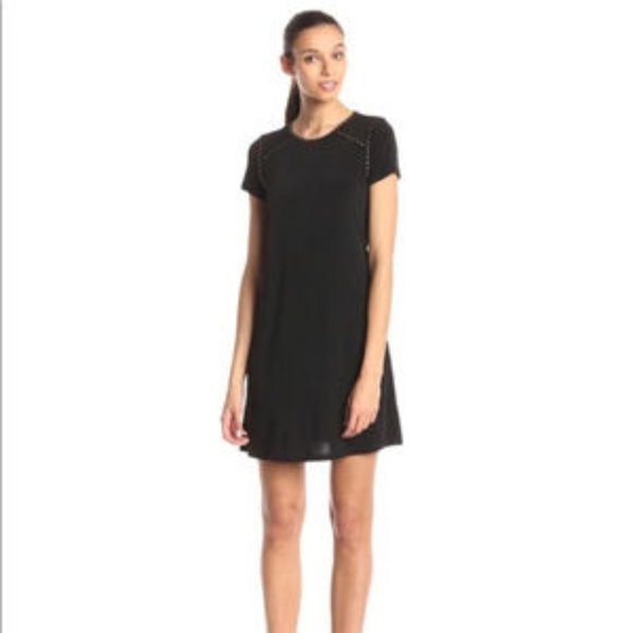Calvin Klein Black Gold Studded Shift Dress Size 8 - Picture 6 of 8